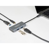 DeLOCK 63261 hub de interfaz USB 3.2 Gen 2 (3.1 Gen 2) Type-C 10000 Mbit/s Negro, Gris, Hub USB gris, USB 3.2 Gen 2 (3.1 Gen 2) Type-C, USB 3.2 Gen 2 (3.1 Gen 2) Type-A, USB 3.2 Gen 2 (3.1 Gen 2) Type-C, 10000 Mbit/s, Negro, Gris, Aluminio, 0,12 m