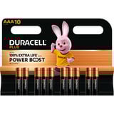 Duracell Plus Batería de un solo uso AAA Alcalino Batería de un solo uso, AAA, Alcalino, 10 pieza(s), 164 mm, 11 mm