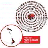 EINHELL GE-CT 18 Li Kit Batería, Cortabordes rojo/Negro, 8500 RPM, 90°, Batería, Ión de litio, 18 V, 2 Ah