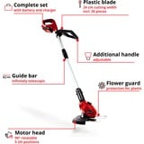EINHELL GE-CT 18 Li Kit Batería, Cortabordes rojo/Negro, 8500 RPM, 90°, Batería, Ión de litio, 18 V, 2 Ah
