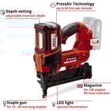 EINHELL Grapadora inalámbrica profesional FIXETTO 18/38 S, 18Volt, Engrapadora eléctrica rojo/Negro