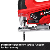 EINHELL TC-JS 18 Li-Solo, Sierra de calar rojo/Negro