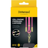 Intenso Cell Phone Charging Lanyard 7991004, Cable rosa neón