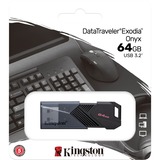 Kingston DataTraveler Exodia Onyx 64 GB, Lápiz USB negro/Negro