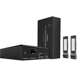 Lindy Extensor KVM de fibra óptica DisplayPort 1.2 y USB 300m, Extensión DisplayPort negro