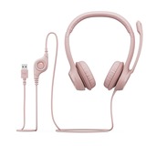 Logitech H390 Auriculares y Cascos, Auriculares con micrófono rosa neón, Alámbrico, 20 - 20000 Hz, Oficina/Centro de llamadas, 197 g, Auriculares, Rosa