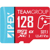 Team Group APEX SD7.1 128 GB SDXC, Tarjeta de memoria rojo/Azul