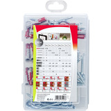 fischer Profi-Box DuoPower + gancho, Pasador gris claro/Rojo