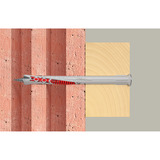 fischer Taco de vástago largo DuoXpand 8x100 T, Pasador gris claro/Rojo