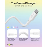 goobay Cable de silicona USB 2.0 turquesa, conector USB-C > conector USB-C turquesa