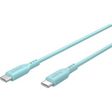 goobay Cable de silicona USB 2.0 turquesa, conector USB-C > conector USB-C turquesa