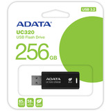 ADATA UC320 unidad flash USB 256 GB USB tipo A 3.2 Gen 1 (3.1 Gen 1) Negro, Lápiz USB 256 GB, USB tipo A, 3.2 Gen 1 (3.1 Gen 1), Sin tapa, 6,5 g, Negro