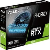 ASUS Phoenix PH-RTX3050-8G-V2 NVIDIA GeForce RTX 3050 8 GB GDDR6, Tarjeta gráfica GeForce RTX 3050, 8 GB, GDDR6, 128 bit, 7680 x 4320 Pixeles, PCI Express 4.0
