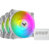 ASUS TUF GAMING TF120 ARGB WHITE EDITION 3IN1 Carcasa del ordenador Refrigerador de aire 12 cm Blanco 3 pieza(s), Ventilador blanco, Refrigerador de aire, 12 cm, 250 RPM, 1900 RPM, Blanco