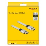 DeLOCK 85367 cable HDMI 2 m HDMI tipo A (Estándar) Plata plateado, 2 m, HDMI tipo A (Estándar), HDMI tipo A (Estándar), 3D, 48 Gbit/s, Plata