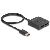 DeLOCK Conmutador DisplayPort 2 > 1 bidireccional 8K, Display Port Switch  negro