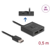 DeLOCK Conmutador DisplayPort 2 > 1 bidireccional 8K, Display Port Switch  negro