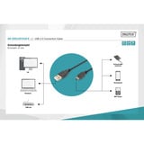 Digitus Cable de conexión USB 2.0 USB-A (conector) > Mini-USB (conector) negro