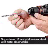 EINHELL Atornillador percutor a batería Power X-Change TE-CD 18/44 Li-i, 18 Voltios, Martillo atornillador negro/Rojo