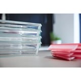 Emsa CLIP & CLOSE N10406 Rectangular Caja 0,7 L Transparente 1 pieza(s) transparente/Rojo, Caja, Rectangular, 0,7 L, Transparente, Vidrio, 420 °C