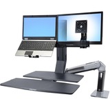 Ergotron Kit de conversión WorkFit de monitor y portátil a doble pantalla, Soporte negro