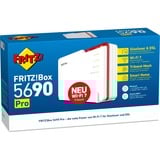 FRITZ! 5690 Pro Routers inalámbricos, Enrutador de fibra óptica Box 5690 Pro, Wi-Fi 7 (802.11be), Tribanda (2,4 GHz/5 GHz/5 GHz), Ethernet, Blanco, Router de sobremesa