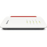 FRITZ! Box 5690 Routers inalámbricos, Enrutador de fibra óptica Box 5690, Wi-Fi 7 (802.11be), Doble banda (2,4 GHz / 5 GHz), Ethernet, Rojo, Blanco, Router de sobremesa