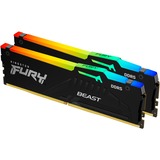 Kingston FURY FURY Beast 16 GB 6000 MT/s DDR5 CL36 DIMM (Kit de 2) RGB EXPO, Memoria RAM negro, 16 GB, 2 x 8 GB, DDR5, 288-pin DIMM