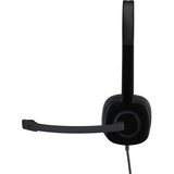 Logitech H151 Auriculares Alámbrico Diadema Oficina/Centro de llamadas Negro, Auriculares con micrófono negro, Alámbrico, Oficina/Centro de llamadas, 20 - 20000 Hz, 80 g, Auriculares, Negro