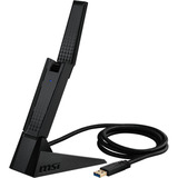 MSI AXE5400 tarjeta y adaptador de interfaz USB 2.0, Adaptador Wi-Fi USB tipo A, USB 2.0, Masculino, Negro, Windows 10, Windows 11, 102 mm