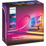 Philips Hue Hue Play Gradient Lightstrip para PC, Tira de LED negro/blanco, Philips Hue Play Gradient Lightstrip para PC, Tira de luz inteligente, Bluetooth/Zigbee, Negro, Blanco, LED, Silicona, Bombilla(s) no reemplazable(s)