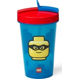 Room Copenhagen Vaso LEGO con pajilla Iconic classic Bright Blue, Taza azul/Rojo