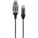 goobay Cable adaptador Ethernet USB-A 3.2 Gen1 > RJ-45, Slim negro/Gris