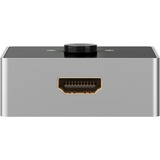 goobay Caja conmutadora HDMI manual 2 a 1 (4K @ 60Hz), Conmutador HDMI negro/Plateado