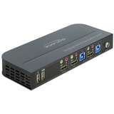 DeLOCK 11481 interruptor KVM Negro, Switch KVM negro, 3840 x 2160 Pixeles, 4K Ultra HD, Negro