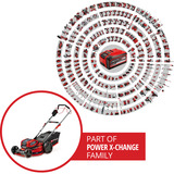EINHELL Cortacésped profesional a batería GP-CM 36/52 S Li BL, 36 Voltios (2x18 Voltios) rojo/Negro
