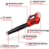 EINHELL GE-LB 36/210 Li E-Solo aspiradora de hojas 210 kmh Negro, Rojo, Soplador de hojas rojo/Negro, Soplador manual, 210 kmh, Negro, Rojo, Eléctrico
