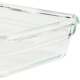Emsa CLIP & CLOSE N10411 Rectangular Caja 2 L Transparente 1 pieza(s) transparente/Rojo, Caja, Rectangular, 2 L, Transparente, Vidrio, 420 °C