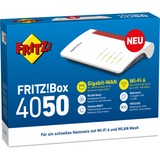 FRITZ! 4050 Routers inalámbricos Box 4050, Wi-Fi 6 (802.11ax), Doble banda (2,4 GHz / 5 GHz), Ethernet, Negro, Blanco, Enrutador de escritorio/poste