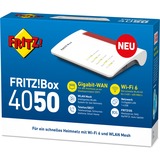FRITZ! 4050 Routers inalámbricos Box 4050, Wi-Fi 6 (802.11ax), Doble banda (2,4 GHz / 5 GHz), Ethernet, Negro, Blanco, Enrutador de escritorio/poste