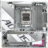 GIGABYTE B850M AORUS ELITE WIFI6E ICE Placa Base - Procesadores AMD Ryzen Serie 9000, 12+2+1 fases VRM digitales, hasta 8200MHz DDR5 (OC), 1xPCIe 5.0 + 1xPCIe 4.0 M.2, LAN 2.5, WIFI 7, USB 3.2 Gen 2 plateado/blanco, 12+2+1 fases VRM digitales, hasta 8200MHz DDR5 (OC), 1xPCIe 5.0 + 1xPCIe 4.0 M.2, LAN 2.5, WIFI 7, USB 3.2 Gen 2, AMD, Zócalo AM5, AMD Ryzen 7000 Series, AMD Ryzen 8000 Series, AMD Ryzen 9000 Series, Zócalo AM5, DDR5-SDRAM, 256 GB