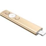 Logitech 910-004862 apuntador inalámbricos Bluetooth/RF Oro, Presentador dorado, Bluetooth/RF, USB, 30 m, Oro