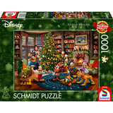 Schmidt Spiele Thomas Kinkade Studios: Disney - Mickey y Minnie decorando el árbol, Puzzle 