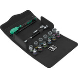 Wera 8100 SA 13 Juego de carracas Zyklop Comfort, 1/4", Kit de herramientas negro/Verde