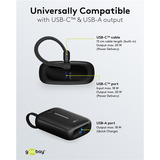 goobay Powerbank 10.000 mAh, cable USB-C integrado 13 cm, 20 vatios, Banco de potencia negro