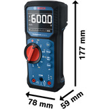 Bosch Multímetro digital GDM 600-15 Professional, Instrumento de medición azul/Negro