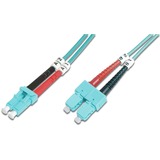 Digitus Cable de parche de fibra óptica, dúplex, conector LC > SC, multimodo OM3 turquesa