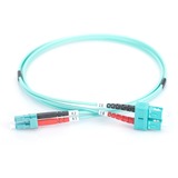 Digitus Cable de parche de fibra óptica, dúplex, conector LC > SC, multimodo OM3 turquesa