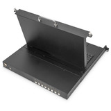 Digitus Consola KVM LCD HD modular con TFT de 19" 8 puertos HDMI, Switch KVM negro