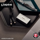 Kingston 2000G SSD portátil XS2000, Unidad de estado sólido plateado/Negro, 2 TB, USB Tipo C, 3.2 Gen 2 (3.1 Gen 2), 2000 MB/s, Negro, Plata